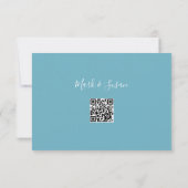 Carte Mariage floral élégant chinois RSVP avec code QR (Dos)