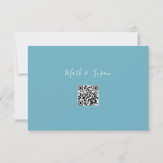 Carte Mariage floral élégant chinois RSVP avec code QR (Dos)