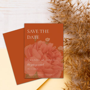 Carte Mariage Floral En Terracotta Minimaliste Enregistr