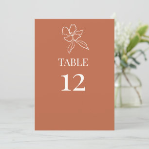 Carte Mariage floral en terre cuite minimal