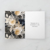 Carte Mariage floral Léopard blanc de Pêche noire (Intérieur)