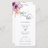 Carte Mariage Floral Lilac Violet Enregistrer La Date Si (Devant / Derrière)