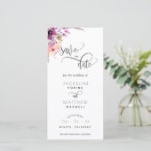 Carte Mariage Floral Lilac Violet Enregistrer La Date Si (Debout devant)