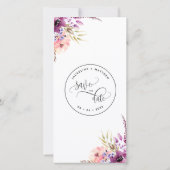 Carte Mariage Floral Lilac Violet Enregistrer La Date Si (Dos)