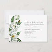 Carte Mariage Floral Magnolia Blanc Marié (Dos)