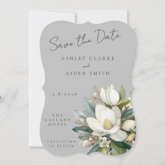 Carte Mariage floral Magnolia Skye Enregistrer la date