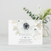 Carte Mariage floral or blanc marine (Debout devant)