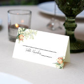 Carte Mariage Floral Place Peach Watercolor