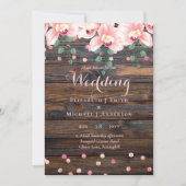 Carte Mariage floral rose Rose rustique (Devant)