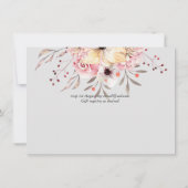 Carte Mariage Floral rose rousse rustique (Dos)