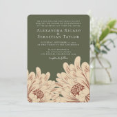 Carte Mariage floral simple et élégant (Debout devant)