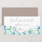 Carte Mariage Floral Tropical Trouvez Votre Siège (Devant / Derrière)