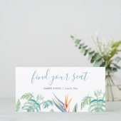 Carte Mariage Floral Tropical Trouvez Votre Siège (Debout devant)