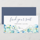 Carte Mariage Floral Tropical Trouvez Votre Siège (Devant / Derrière)