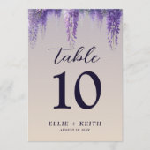 Carte Mariage floral violet à dégradé lunaire (Devant)