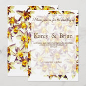 Carte Mariage Florale, Daffodiques Jaunes (Devant / Derrière)