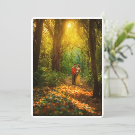 Carte Mariage forestier enchanteresse (Debout devant)