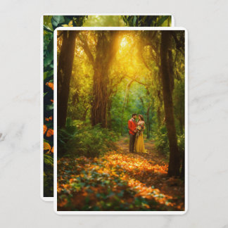 Carte Mariage forestier enchanteresse