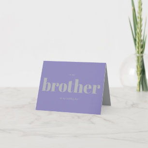 Carte Mariage Frère Minimal Simple Lavande Argent