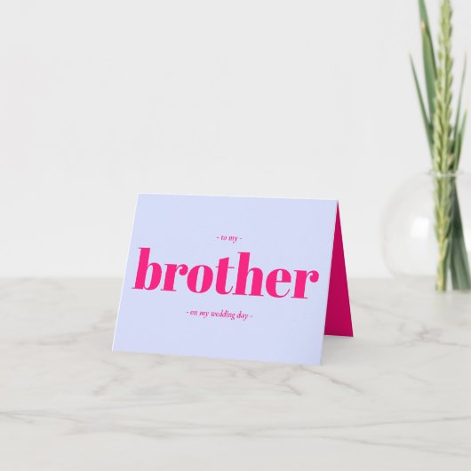 Carte Mariage Frère Minimal Simple Lilas rose (Devant)