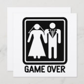 Carte Mariage Game Over (Devant / Derrière)