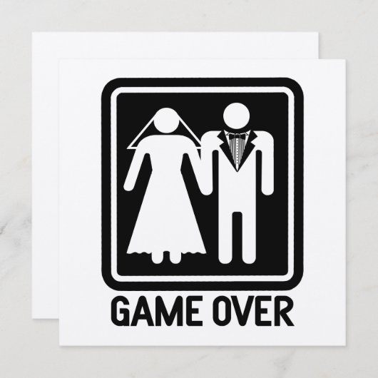 Carte Mariage Game Over (Devant / Derrière)