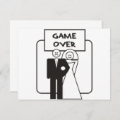 Carte Mariage Game Over (Devant / Derrière)