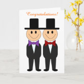 Carte Mariage Gay Bowtie Grooms (Fleur jaune)