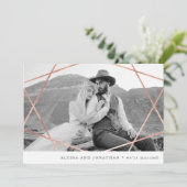 Carte Mariage Geo | Faux Copper avec photo Nous sommes m (Debout devant)