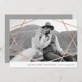 Carte Mariage Geo | Faux Copper avec photo Nous sommes m (Devant / Derrière)