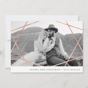 Carte Mariage Geo Faux Copper avec photo Nous sommes m