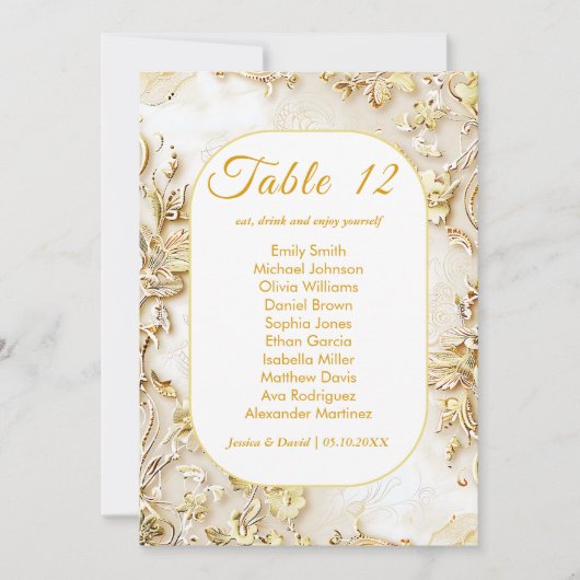 Carte Mariage Gilded Bloom Classic (Devant)