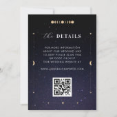 Carte Mariage Gold Celestiy Universe Moon Détails (Devant)