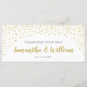 Carte Mariage Gold Confetti   Couleur personnalisé