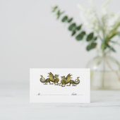 Carte Mariage Gold Elegant Dragons (Debout devant)