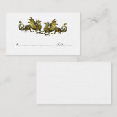Carte Mariage Gold Elegant Dragons (Devant / Derrière)
