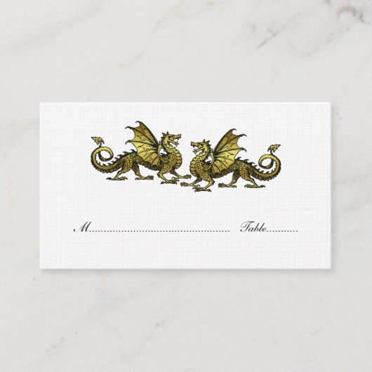 Carte Mariage Gold Elegant Dragons (Devant)