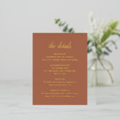 Carte Mariage Gold Foil Terracotta (Debout devant)