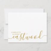 Carte Mariage Gold Monogram Note (Devant)