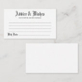 Carte Mariage Gothique Conseils & Voeux (Devant / Derrière)