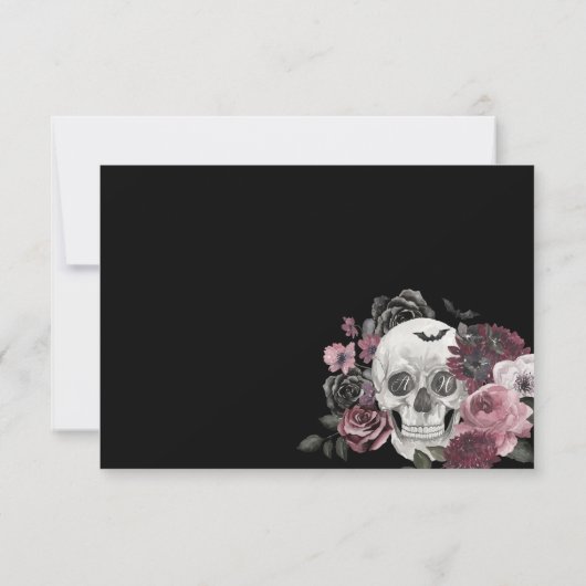 Carte Mariage gothique Halloween Noir (Dos)