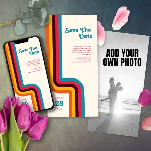 Carte Mariage Gras et Bright Retro