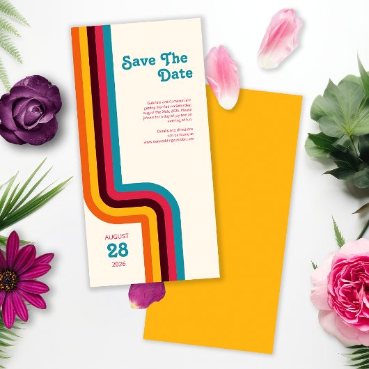Carte Mariage Gras et Bright Retro