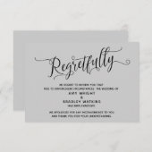 Carte Mariage Gris Annulée Malheureusement Élégant (Devant / Derrière)