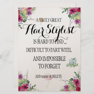 Carte Mariage Hair Styliste Merci Appréciation Cadeau