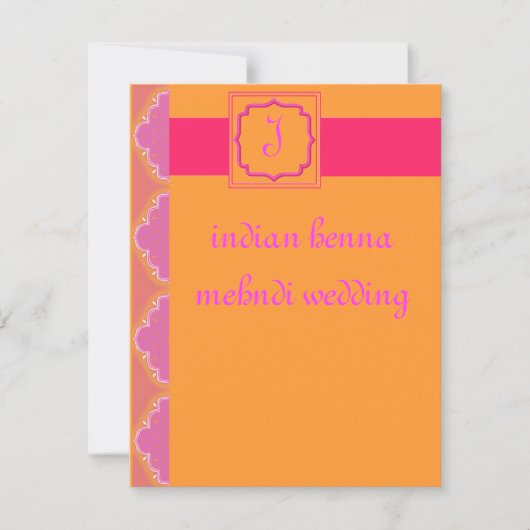 Carte mariage henné indien (Devant)
