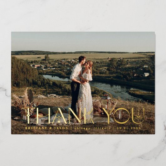 Carte Mariage horizontale Boho Elegance (Recto)