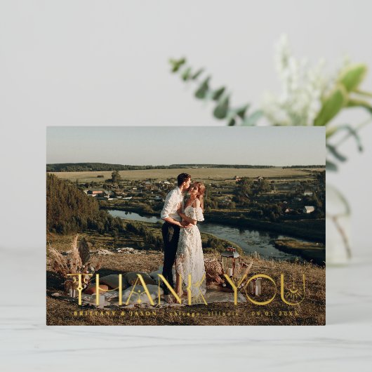 Carte Mariage horizontale Boho Elegance (Debout devant)