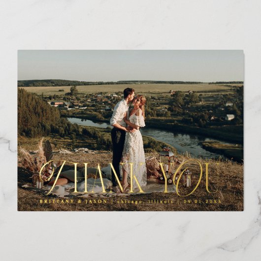 Carte Mariage horizontale simple élégance (Recto)