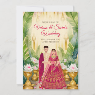 Carte mariage indienne Digital Hindu Wedding invit